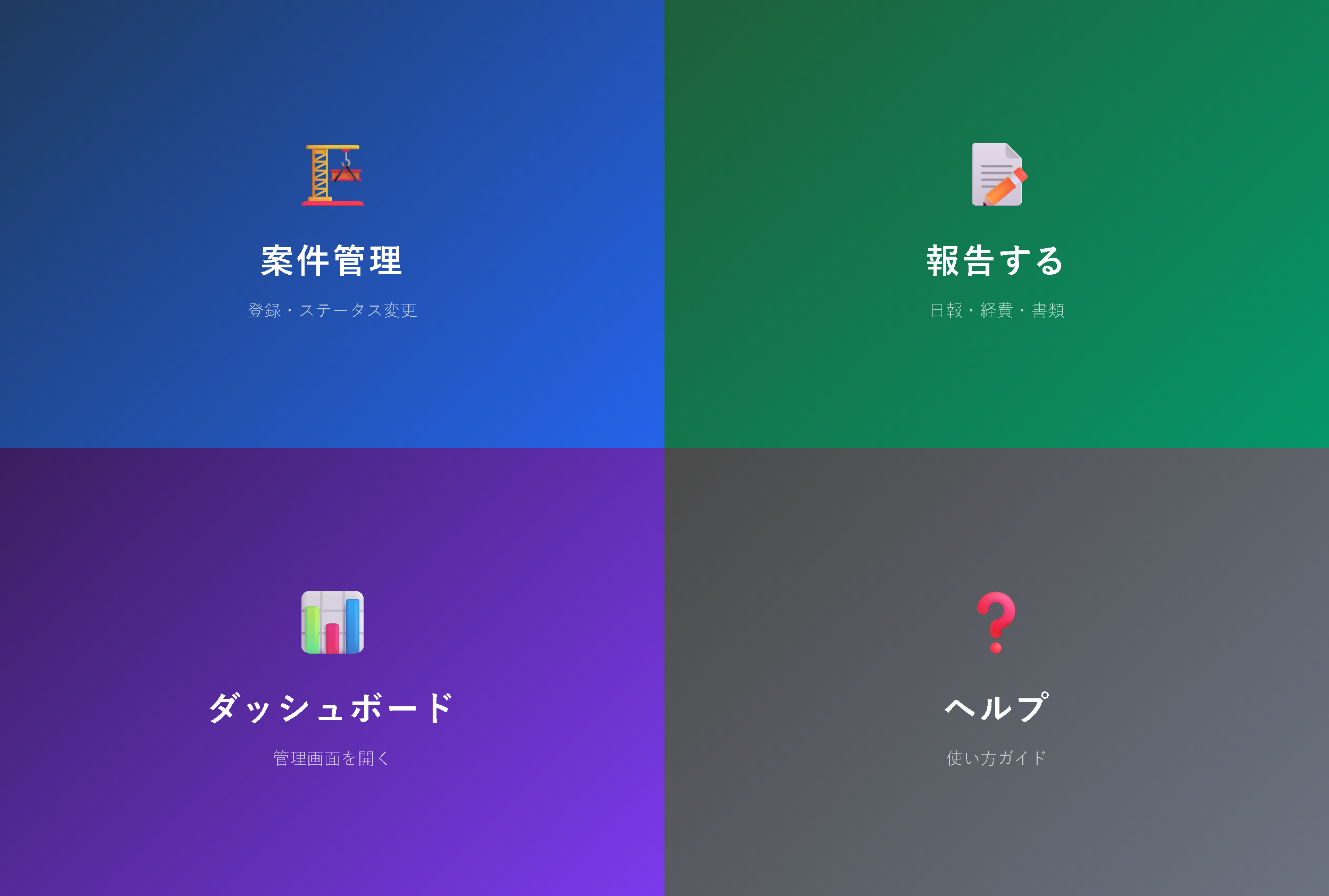 管理者向けLINEメニューのサンプル画面